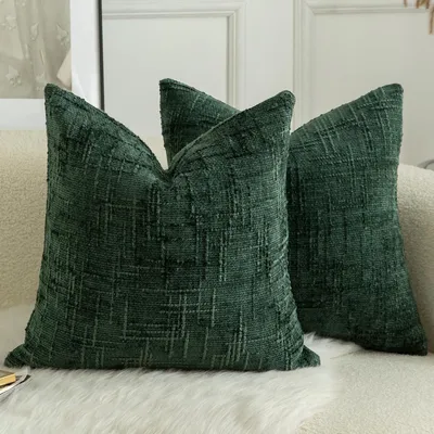 Immagine prodotto di Set di 2 federe per cuscini in velluto, 45x45 cm, verde scuro