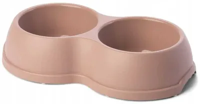Zdjęcie produktu dla Miska podwójna dla psa różowa plastikowa 0,5 l