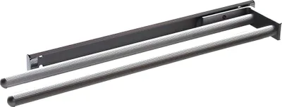 Produktbild von Grimme Handtuchhalter Pluto, Geschirrtuch-Auszug, 2-armig, ausziehbar, Länge 450mm, Auszug 732mm, Aluminium, Chrom glänzend, 90° verstellbar, seitliche oder obere Montage