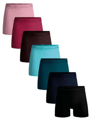 Produktbild von Muchachomalo Herren Boxershorts – 7er Pack – Baumwolle Stretch – Bequeme Unterwäsche – Größe L - SOLID1010-772
