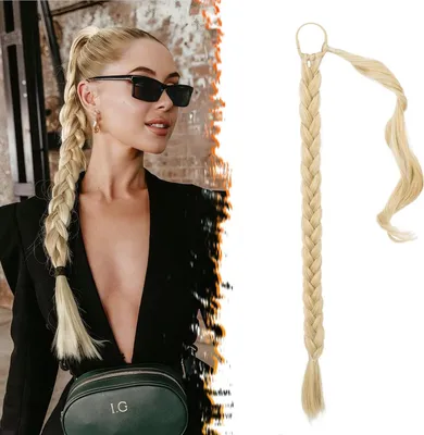 Image de 66cm BARSDAR Extensions Blonde Braid queue de cheval postiche - Femmes Beige Mix