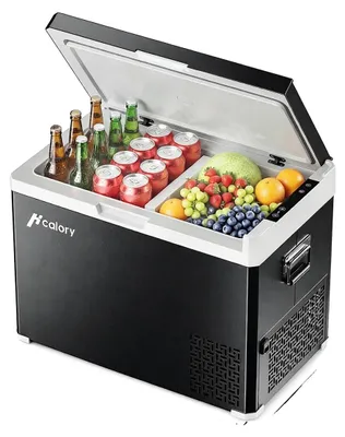 Obrázok produktu pre Prenosná chladnička, dvojzónové chladenie, široká kompatibilita s napätím, objem 40 litrov