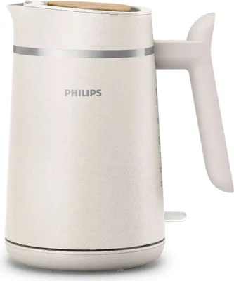 Produktbild von Philips Wasserkocher Eco Conscious Edition, 1.7 L, aus recyceltem Material, Kontrollanzeige, Anti-Kalk, Weiß (HD9365/10)
