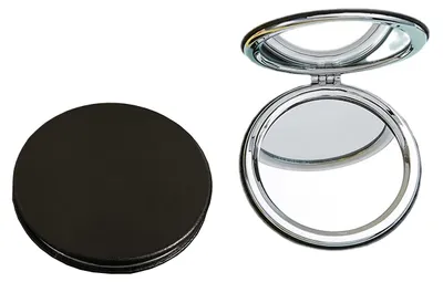 Image de Miroir de maquillage pliable, rond, de 8 cm de diamètre, avec deux faces