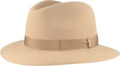 Borsalino Filzhut aus Wolle und Kaschmir Nadelstreifengarnitur in braun