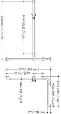 Produktbild von HEWI 801.35BUS310 99 Duschhandlauf m. Br.H. (USA),S801,