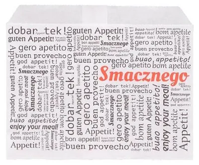 Zdjęcie produktu dla Torebka papierowa frytki duże biała SMACZNEGO 140x100mm, 200szt