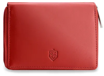 Zdjęcie produktu dla STEVENS portfel damski skóra naturalna czerwony RFID Secure 14x10 cm
