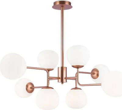 Obrázek produktu pro Lustr Maytoni Erich, závěsné svítidlo 8x E14 mosaz bílé sklo