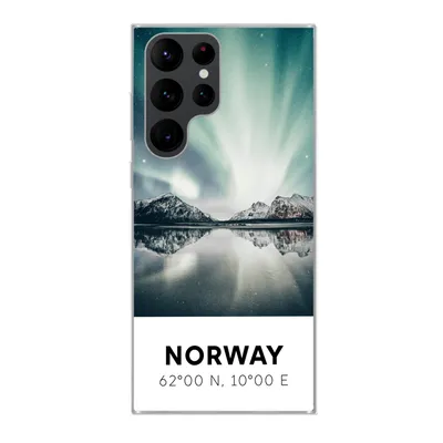 Produktbild von MuchoWow® Handyhülle Schutzhülle Hülle für Samsung Galaxy S22 Ultra Norwegen - Nordlichter - See Silikon Softcase Handy Hülle - Abbildung