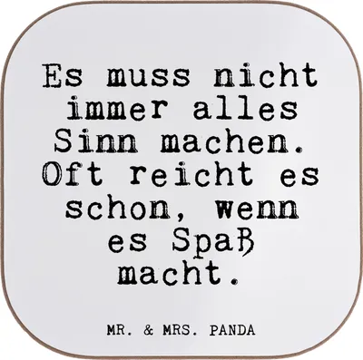 Produktbild von Mr. & Mrs. Panda Tischuntersetzer Es muss nicht immer... - Weiß - Geschenk, Coaster, Glizer Spruch Sprüche Weisheiten Zitate Lustig Weisheit Worte, Untersetzer Glas