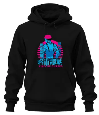 Produktbild von Jujutsu Kaisen Sukuna Ryomen King of Curses Anime Hoodie Kapuzenpullover, Schwarz, XXL