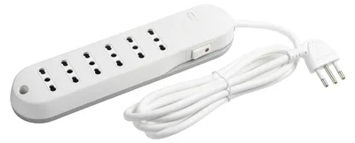 Produktbild von bticino Slim6, 1,5 m, Drinnen, Abgewinkelt, Weiß, 6 AC-Ausgänge, 250 V