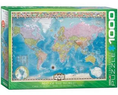Produktbild von Eurographics Map of the World 1000pcs, 1000 Stück(e), Landkarten