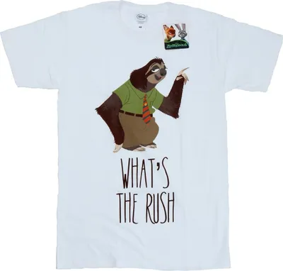 Produktbild von Zootropolis - "What´s The Rush" T-Shirt für Herren BI987 (M) (Weiß)