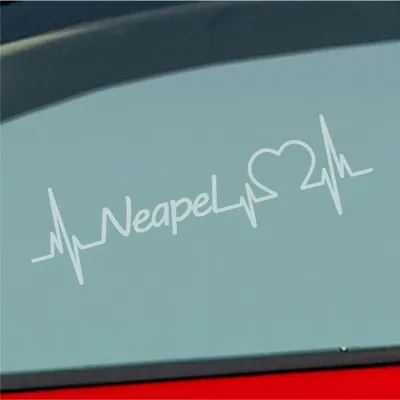 Produktbild von Auto Aufkleber Neapel Herz Herzschlag 19x6 cm Milchglas Sticker Heckscheibenaufkleber