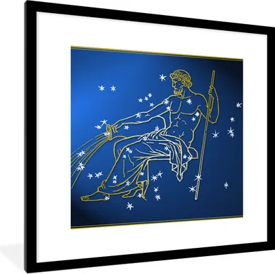 Produktbild von MuchoWow® Gerahmtes Poster Sternbild - Wassermann - Sterne 40x40 cm - Poster mit Schwarzem Bilderrahmen Wandposter Rahmen Foto Bilder - Poster - Plakat im Rahmen