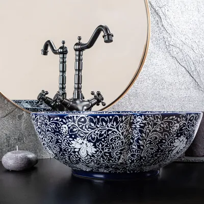 Immagine prodotto di Lavabo da appoggio Rea Sevilla Round Blue