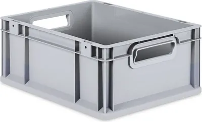 Produktbild von Eurobox NextGen Grip | HxBxT 17x30x40cm | 16 Liter | Griffe offen | Glatter Boden | Grau | Eurobehälter, Transportbox, Transportbehälter, Stapelbehälter