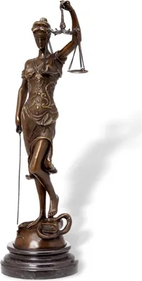 Produktbild von Bronzeskulptur Justitia Justizia Bronze Figur Skulptur im Antik-Stil - 41cm