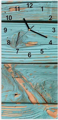 Produktbild von Wanduhr aus Glas mit Motiv Holzbretter Vintage- 30 x 60 cm - inkl. Aufhängesystem