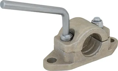 Produktbild von KNOTT Stützradhalter B48C6 aus Gusseisen, für 48 mm Wellrohr, Lochabstand 150 mm, Bohrung 19 mm, für Anhänger
