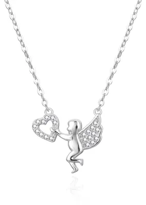 Image de Collier en argent avec un ange AGT-N019W