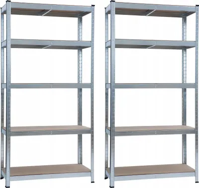 Zdjęcie produktu dla 2X Regał Magazynowy Metalowy Piwnica Garaż Mocny 180X90X40 5 Półek 875Kg
