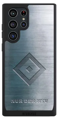 Produktbild von NIVOCASE Handyhülle für Samsung Galaxy S22 Ultra  Hülle NIVOpure Case Schwarz HSV Hamburger SV Metallic Look