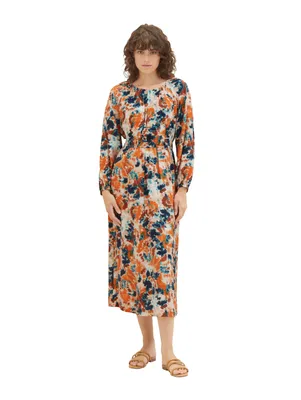 Productafbeelding van TOM TAILOR damesjurk, maxi model, met gerimpelde details