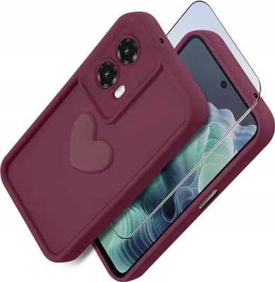 Immagine prodotto di Custodia per Motorola Moto G35 5G in silicone OPACO cuore + Vetro per schermo