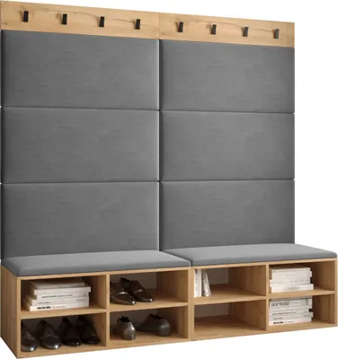 Produktbild von Garderobe MIRO Set 7 mit gepolsterten Paneelen Industrial Design