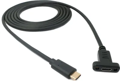 Produktbild von SYSTEM-S USB 3.1 Kabel 1,8 m Typ C Stecker zu Buchse Schraube in Schwarz