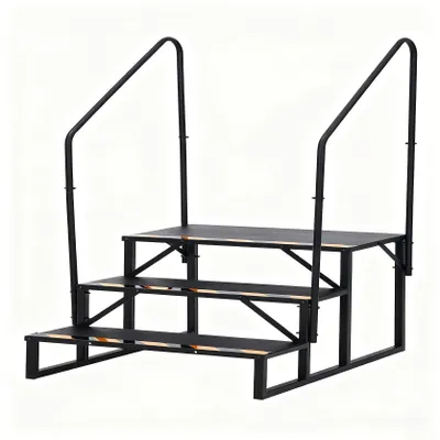 Immagine prodotto di Caravantrap - Gradino - Scala di accesso - Scala per camper - Scaletta - 3 gradini con maniglie - Acciaio