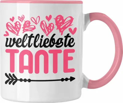 Produktbild von Trendation - Beste Tante der Welt Geschenk Tasse mit Spruch Kaffeetasse für Weltliebste Tante (Rosa)