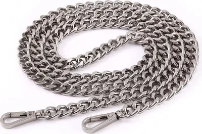Produktbild von Metall Taschenkette Geldbörsen Riemen Kette Schulterriemen 120cm (Silber) | Für Handtasche, Crossbody Tasche, Taschenumbau