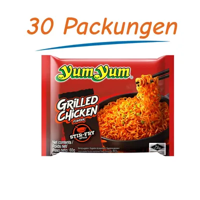 Produktbild von Yum Yum Instant Noodles Grilled Chicken 30er Pack (30 x 60g)