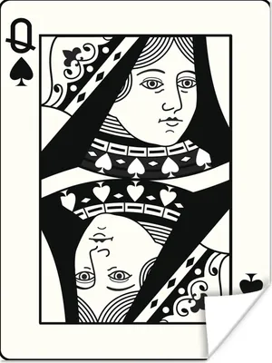 Produktbild von MuchoWow® Poster Illustration einer Pik-Dame-Spielkarte 90x120 cm - Wohnzimmer