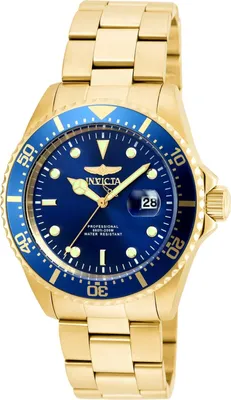 Obrázek produktu pro Invicta Pro Diver 22063 Pánské Hodinky - Quartz Hnutí - Nerezová Ocel s Modrým Ciferníkem - 43 mm