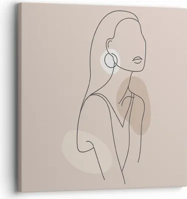 Produktbild von Bild auf Leinwand - Leinwandbild - Einteilig - Stück Linie Frau - 30x30cm - Wand Bild - Wanddeko - Wandbilder - Leinwanddruck - Bilder - Wanddekoration - Leinwand bilder - Wandbild - AC30x30-4766