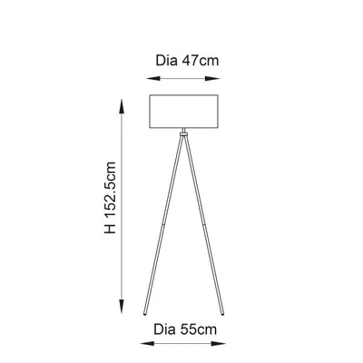 Image de Lampadaire Tri | 1 ampoule | 60 W E27 | Métal/tissu