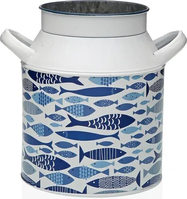 Image de Vase Versa métal poissons 13 x 15,5 x 21 cm