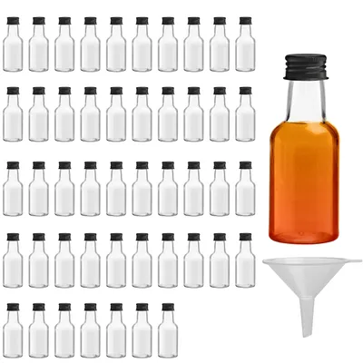 Produktbild von BELLE VOUS Shot Flaschen zum Befüllen 25ml (48er Pack) - Kleine Flaschen zum Befüllen - Kleine Flaschen aus Kunststoff - Likörflaschen Ingwer Shot