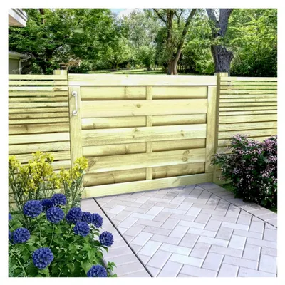 Produktbild von Gartentor aus Massivholz 100x75cm, grün imprägniert, für Garten oder Terrasse