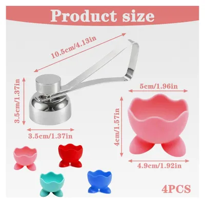 Produktbild von 4 Stück Eierbecher Set, Bunte Eierbecher für praktische Küchenorganisation, Eierköpfer für Familienfrühstück, Ostern und Buffetservice