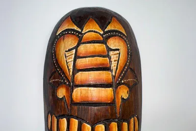 Produktbild von Maske bemalt 30 cm, Holz-Maske aus Bali, Wandmaske