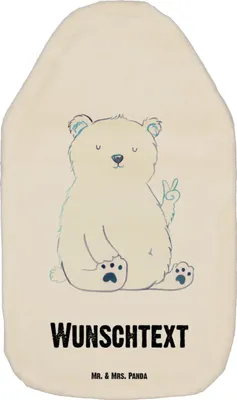Produktbild von Mr. & Mrs. Panda Personalisierte Wärmflasche Eisbär Faul - Weiß - Personalisierte Geschenke, Personalisiertes Körnerkissen, Teddy, Personalisierte Kinderwärmflasche