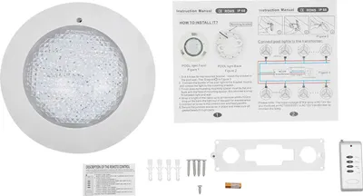 Zdjęcie produktu dla Oświetlenie basenowe RGB – lampa basenowa LED – 45 W – 3000 lm – SMD 2835 – trwałe – kompaktowe – do basenów domowych