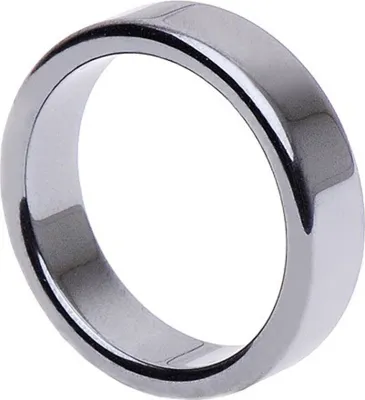 Produktbild von Hämatit Ring Fingerring Fingerschmuck Uni schlicht flach glatt grau Steinring Innenumfang 53mm  Ø16.9mm