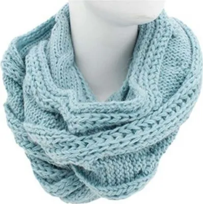 Loop Schal mit Strickmuster in Hellblau